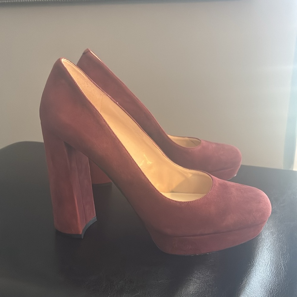 New Nine West Suede Leather Block Heels - Picture 4 of 8
